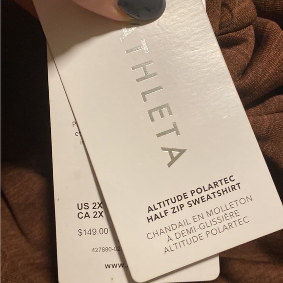 ATHLETA Altitude Polartec Half Zip Sweatshirt // Mahogany Heather - Picture 6 of 15